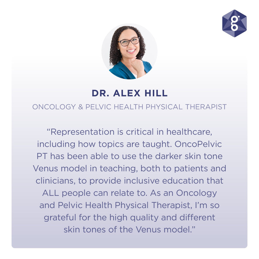 Venus Pelvic Health Anatomical Model testimonial from Oncology and Pelvic Health Physical Therapist Dr. Alex Hill on using Venus for patient and clinician inclusive education 